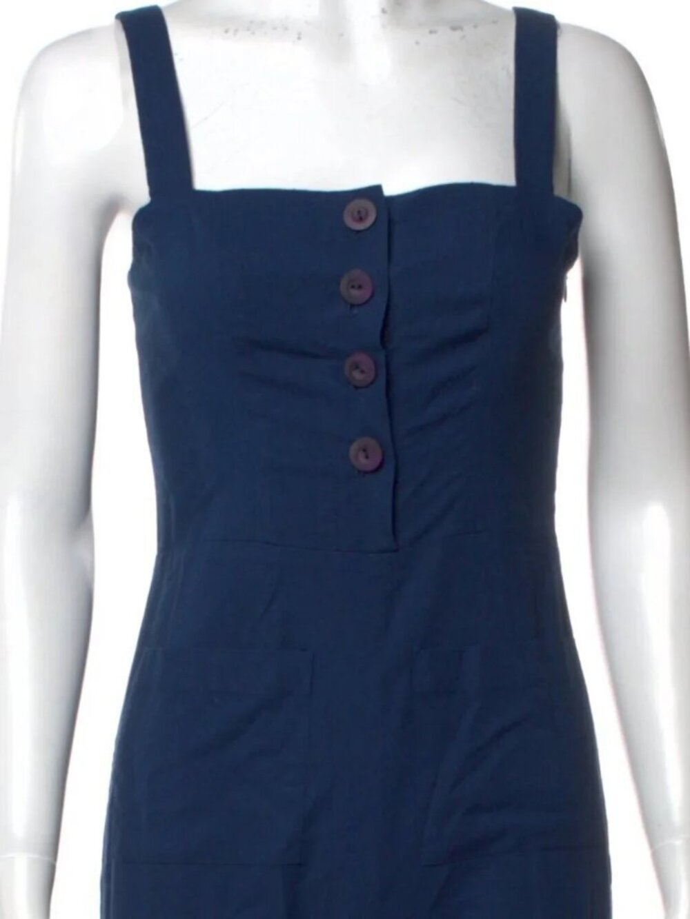 STAUD Boats At The Dock Button Up Deep Blue Jumpsuit - Picture 10 of 10
